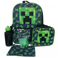 Minecraft – Creeper – batoh, fľaša na pitie, desiatový box s chladiacim balíčkom a peračníkom - Batoh