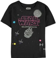 Star Wars - Millennium Falcon + Death Star - dětské tričko 158-164 cm - Tričko