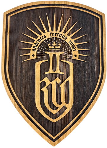 Kingdom Come: Deliverance 2 – veľký drevený štít na stenu (21 × 30 cm) - Drevený model - Hlavný obrázok