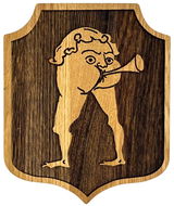 Kingdom Come: Deliverance 2 - Hospoda Díra - malý dřevěný štít na stěnu (16 x 19 cm) - Dřevěný model