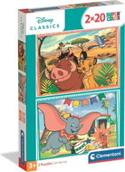 Pohádky Lví král a Dumbo - puzzle 2 × 20 dílků - Jigsaw Puzzle