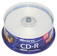 CD-R médium MEMOREX 80min, 700MB, 52x speed, balení 25ks cakebox - -