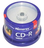 CD-R médium MEMOREX 80min, 700MB, 52x speed, balení 50ks cakebox - -