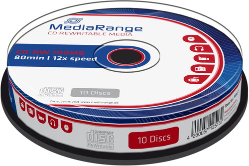 MediaRange CD-RW - 10 db, cakebox - Média - Fő fotó