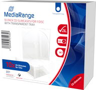 MEDIARANGE 1 CD 5,2 mm + tray, átlátszó 10 darab/csomag - CD/DVD tok