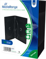 MediaRange 3 DVD 14 mm, 5 db, fekete - CD/DVD tok