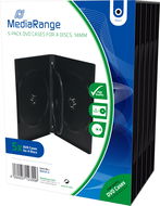 MediaRange 4 DVD 14 mm, 5 db, fekete - CD/DVD tok