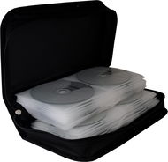 MEDIARANGE na 96 CD/DVD, zapínací, černé - Pouzdro na CD/DVD