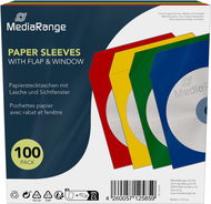 MEDIARANGE papírová obálka s klopou a okénkem (25 x 4 barvy), 100 ks - Obal na CD/DVD