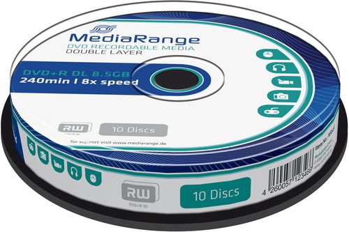 MediaRange DVD+R Double Layer 10pcs cakebox - Media - Main image