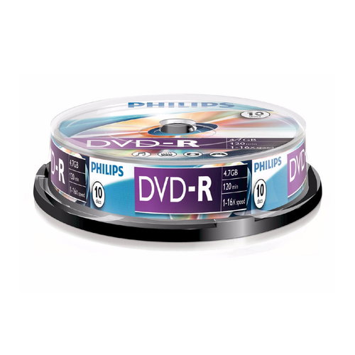 DVD-R médium PHILIPS 4.7GB, 16x speed, balení 10 kusů cakebox - - - Main image