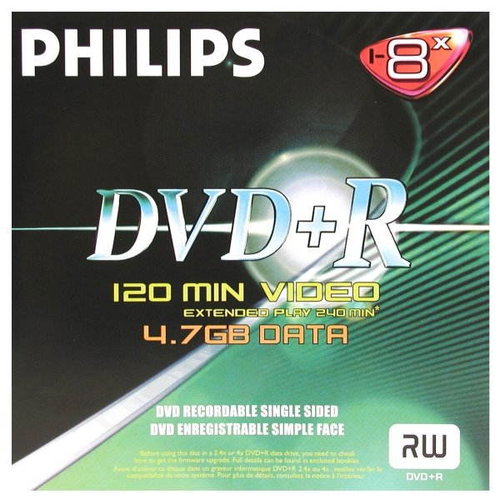 DVD+R médium PHILIPS 4.7GB, 8x speed, balení v krabičce - - - Main image