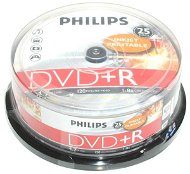 DVD+R médium PHILIPS Printable 4.7GB, 8x speed, balení 25 kusů cakebox - -