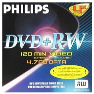 DVD+RW médium PHILIPS 4.7GB, 4x speed, balení v krabičce - -