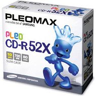 CD-R médium Samsung Pleomax 80m/700MB 52x, balení 10 ks v SLIM krabičce - -