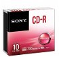 Sony CD-R 10db SLIM tok - Média