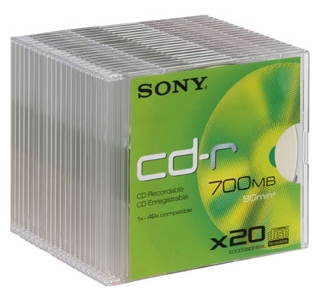 CD-R médium Sony 48x 80m/700MB balení 15+5ks v SLIM krabičce Main image CD-R médium Sony 48x 80m/700MB balení 15+5ks v SLIM krabičce - - - Main image