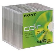 CD-R médium Sony 48x 80m/700MB balení 15+5ks v SLIM krabičce - -