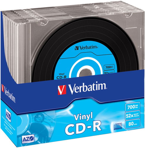 VERBATIM CD-R AZO 700MB, 52x, vinyl, slim case 10 ks - Média - Hlavní obrázek