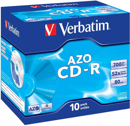 VERBATIM CD-R AZO 700MB, 52x, jewel case 10 ks - Média - Hlavní obrázek