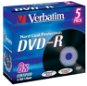 DVD-R médium Verbatim 4,7GB 8x speed Hardcoated Black, balení 5 ks krabičce - -