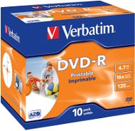 VERBATIM DVD-R AZO 4,7GB, 16x, printable, jewel case 10 ks - Média