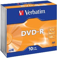 Verbatim DVD-R 16x, 10ks v SLIM krabičce - Médium