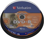 Verbatim DVD-R 16x, Lightscribe 10ks CakeBox - Médium