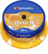 Verbatim DVD-R 4,7 GB, 16x, 25 db-os cakebox - Média