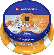 VERBATIM DVD-R AZO 4,7GB, 16x, printable, spindle 25 ks - Média