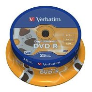 Verbatim DVD-R 16x, Digital Movie 25ks cakebox - Médium