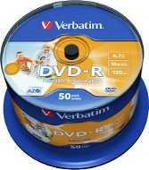 Media Verbatim DVD-R 16x, Printable 50pcs cakebox - Média