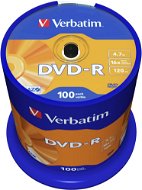 Verbatim DVD-R 16x, 100 ks cakebox - Médium