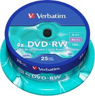 Verbatim DVD-RW 4x, 25ks CakeBox - Médium