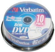 Verbatim DVD-R 4x, Printable MINI 8 cm 10 ks CakeBox - Médium