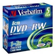 Verbatim DVD-RW 2x, MINI 8cm 5ks v SLIM krabičke - Médium
