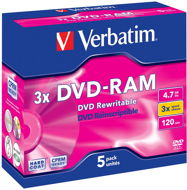 Verbatim DVD-RAM 3x, 5 db egy dobozban - Média