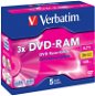 VERBATIM DVD-RAM 4,7 GB, 3x, Jewel Case 5 Stück - Medien