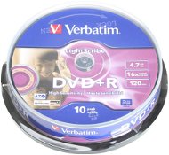 Verbatim DVD+R 16x, LightScribe 10pcs cakebox - Media