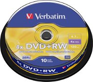 Verbatim DVD+RW 4x, 10 ks cakebox - Médium