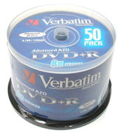 DVD+R médium Verbatim 4,7GB 8x speed, balení 50ks cakebox - -