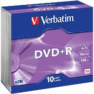 Verbatim DVD+R 16x, 10ks v SLIM krabičce - Médium