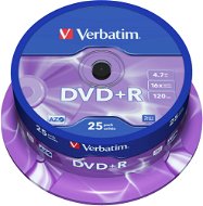 Médium Verbatim DVD + R 16x, 25 ks CakeBox - Média