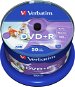 VERBATIM DVD+R AZO 4,7GB, 16x, printable, spindle 50 ks - Média