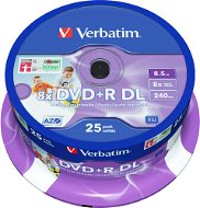 Verbatim DVD+R 8× Dual Layer Printable 25 ks Cake-Box - Médium
