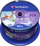 Verbatim DVD+R 8x, Dual Layer Printable 50pcs cakebox - Media
