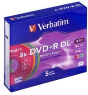 Verbatim DVD + R 8x, Dual Layer COLOURS 5ks v SLIM krabičke - Médium