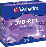 VERBATIM DVD+R DL AZO 8,5GB, 8x, jewel case 5 ks - Média