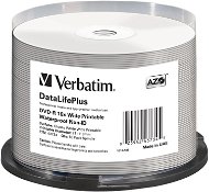VERBATIM DVD-R 4.7GB 16x WIDE GLOSSY WATERPROOF PRINT. No ID spindl 50pck - Media