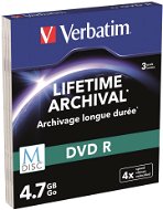 VERBATIM M-DISC DVD-R 4× 4,7 GB MATT SILVER SLIM 3pck/BAL - Médium